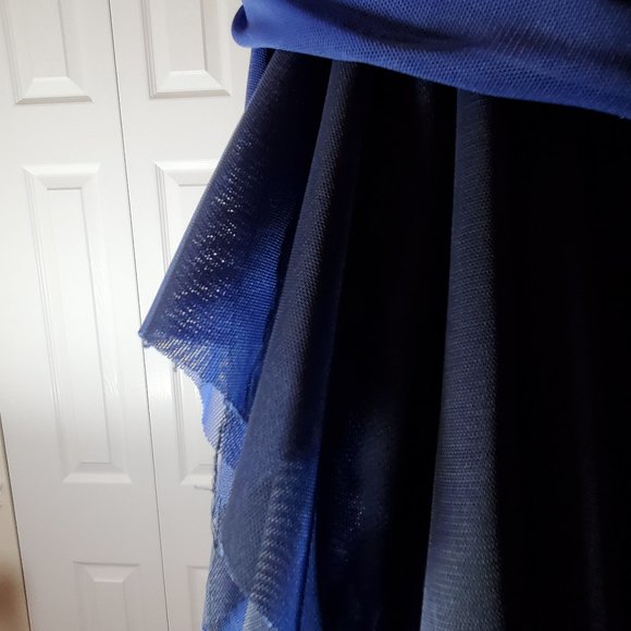 Fun Party Dress - Blue/Black by Blondie Nites - Size S -  Handkerchief Skirt - Picture 8 of 8